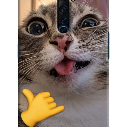 Silly Cat Call Oppo Reno2 Z Hard Case Back Cover by Casekaro
