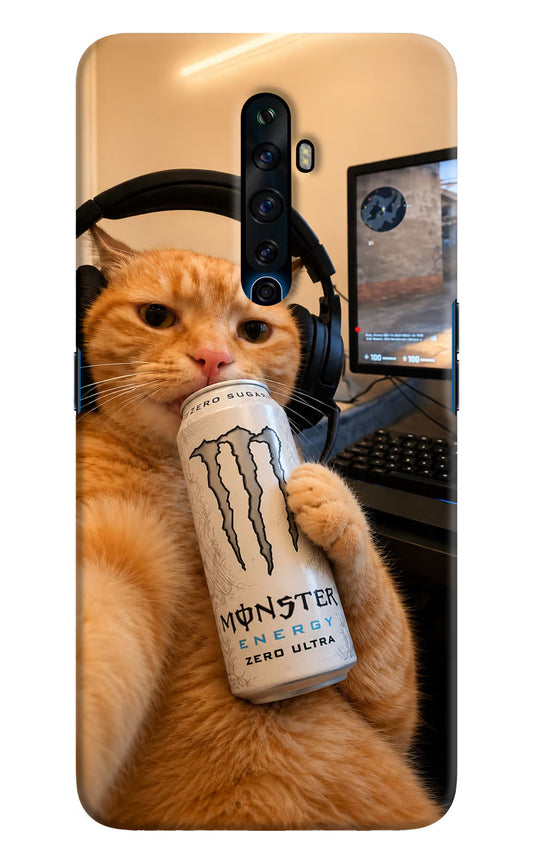 Gamer Cat Energy Oppo Reno2 Z Hard Case Back Cover by Casekaro