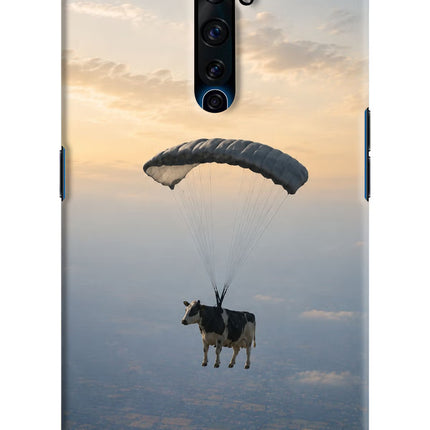 Skydiving Cow Oppo Reno2 Z Hard Case Back Cover by Casekaro