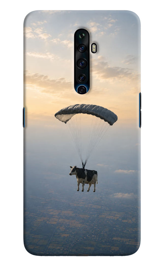 Skydiving Cow Oppo Reno2 Z Hard Case Back Cover by Casekaro