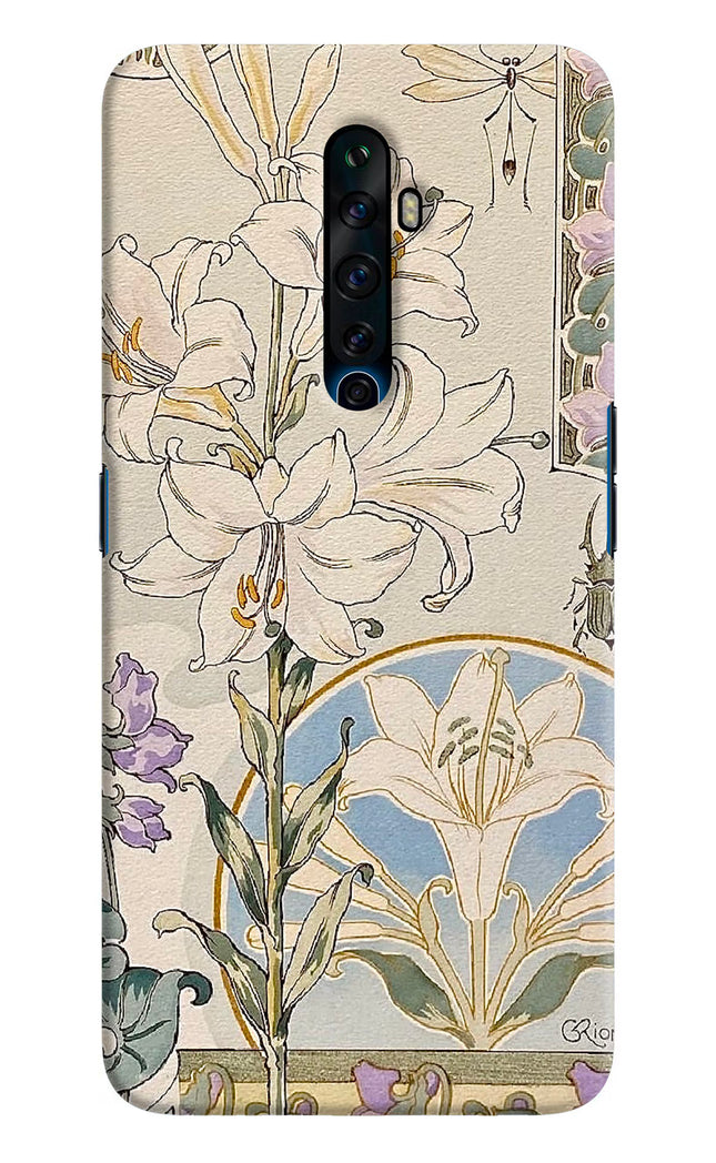 White Lily Oppo Reno2 Z Hard Case Back Cover by Casekaro