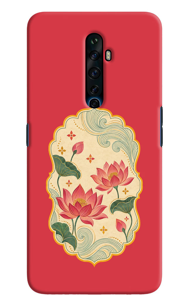Pink Lotus Oppo Reno2 Z Hard Case Back Cover by Casekaro