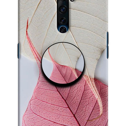 White Pink Leaf Oppo Reno2 Z Pop Case by Casekaro