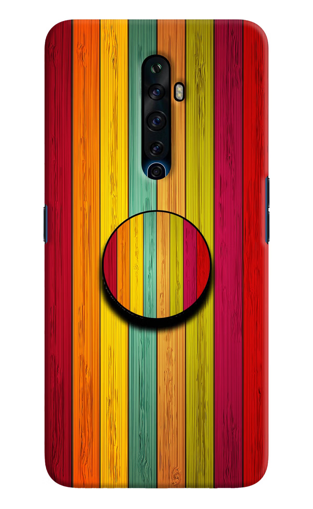 Multicolor Wooden Oppo Reno2 Z Pop Case by Casekaro