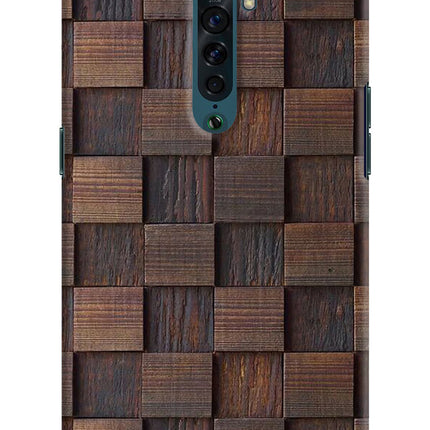 Wooden Cube Design Oppo Reno2 Hard Case Back Cover by Casekaro