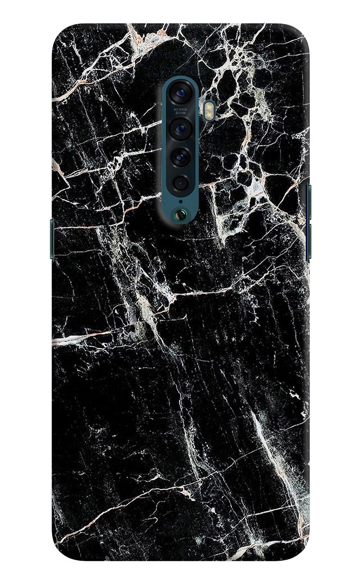 Black Marble Texture Oppo Reno2 Hard Case Back Cover by Casekaro