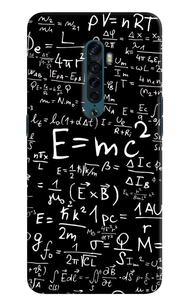 Physics Formula Oppo Reno2 Hard Case Back Cover by Casekaro