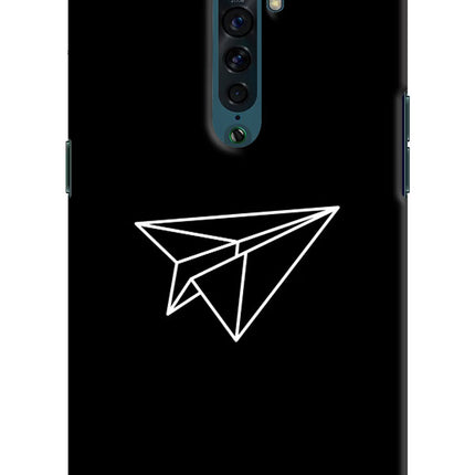 Paper Plane White Oppo Reno2 Hard Case Back Cover by Casekaro
