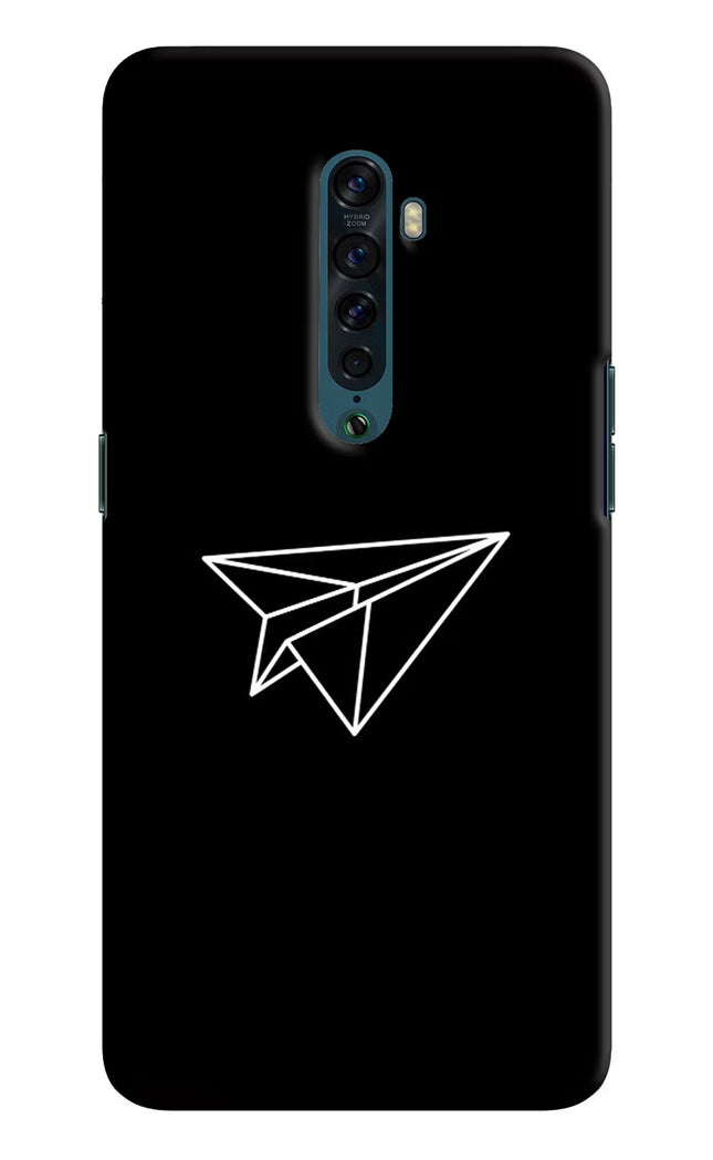Paper Plane White Oppo Reno2 Hard Case Back Cover by Casekaro