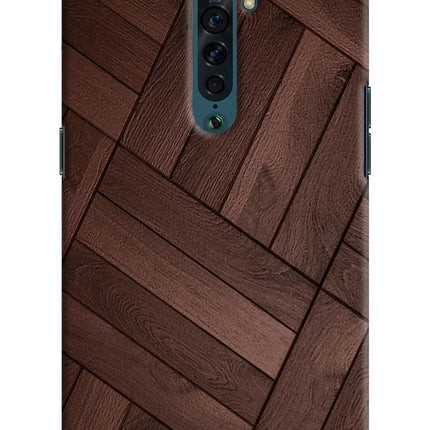 Wooden Texture Design Oppo Reno2 Hard Case Back Cover by Casekaro