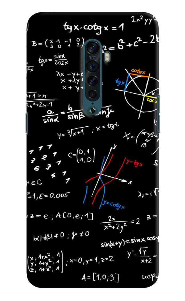 Mathematics Formula Oppo Reno2 Hard Case Back Cover by Casekaro