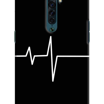 Heart Beats Oppo Reno2 Hard Case Back Cover by Casekaro