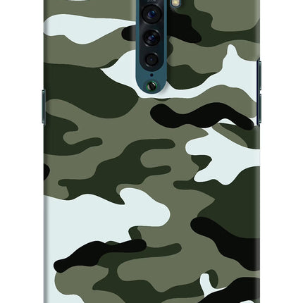 Camouflage Oppo Reno2 Hard Case Back Cover by Casekaro