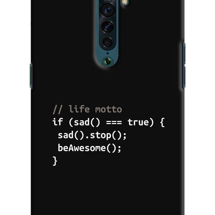 Life Motto Code Oppo Reno2 Hard Case Back Cover by Casekaro