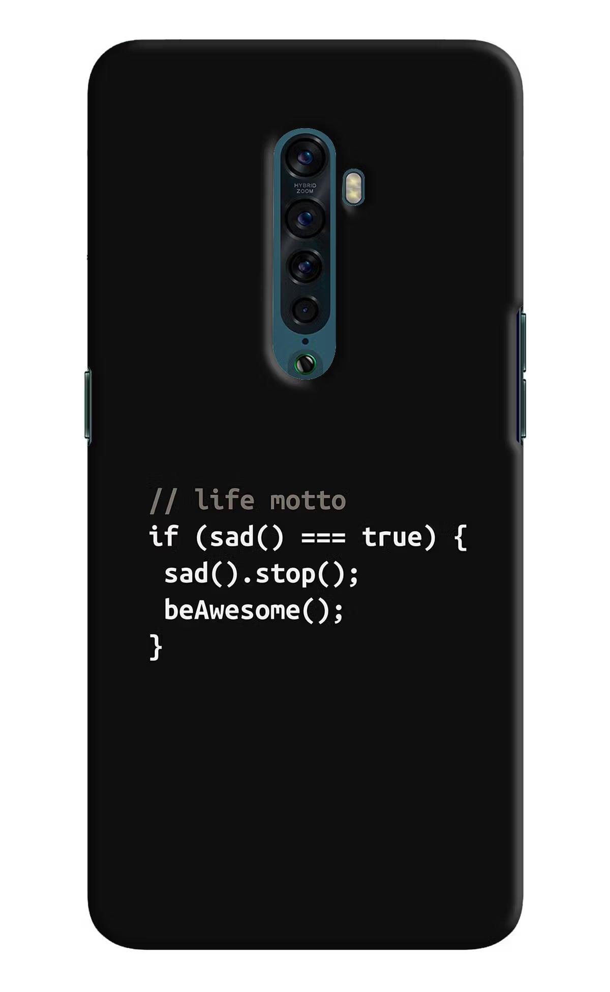 Life Motto Code Oppo Reno2 Hard Case Back Cover by Casekaro