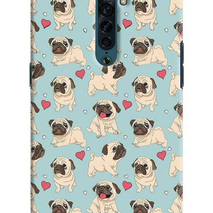 Pug Dog Oppo Reno2 Hard Case Back Cover by Casekaro