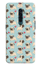 Pug Dog Oppo Reno2 Hard Case Back Cover by Casekaro