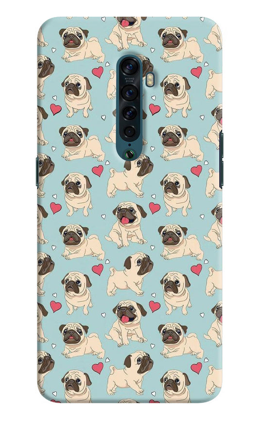 Pug Dog Oppo Reno2 Hard Case Back Cover by Casekaro