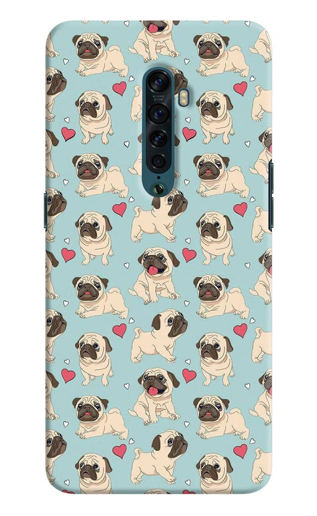 Pug Dog Oppo Reno2 Hard Case Back Cover by Casekaro