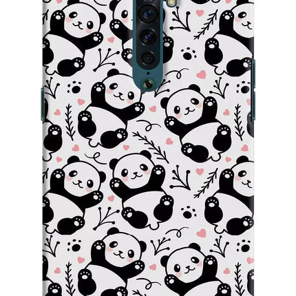 Cute Panda Oppo Reno2 Hard Case Back Cover by Casekaro