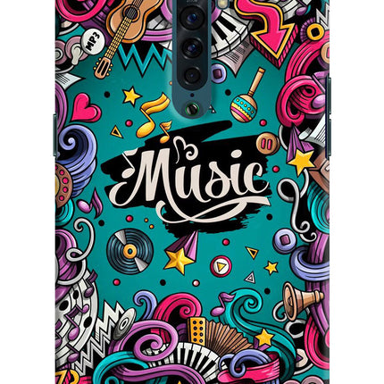 Music Graffiti Oppo Reno2 Hard Case Back Cover by Casekaro