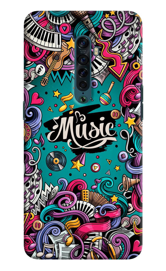 Music Graffiti Oppo Reno2 Hard Case Back Cover by Casekaro