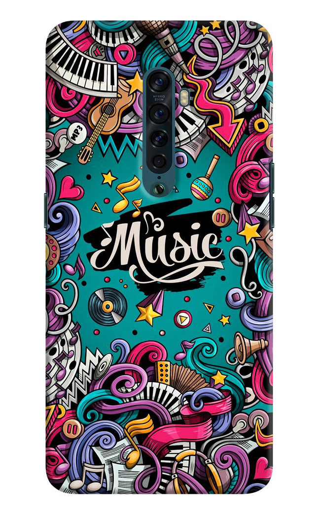 Music Graffiti Oppo Reno2 Hard Case Back Cover by Casekaro