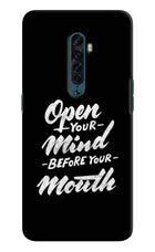 Open Your Mind Before Your Mouth Oppo Reno2 Hard Case Back Cover by Casekaro