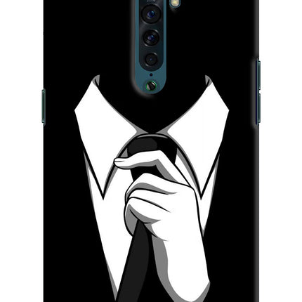 Black Tie Oppo Reno2 Hard Case Back Cover by Casekaro