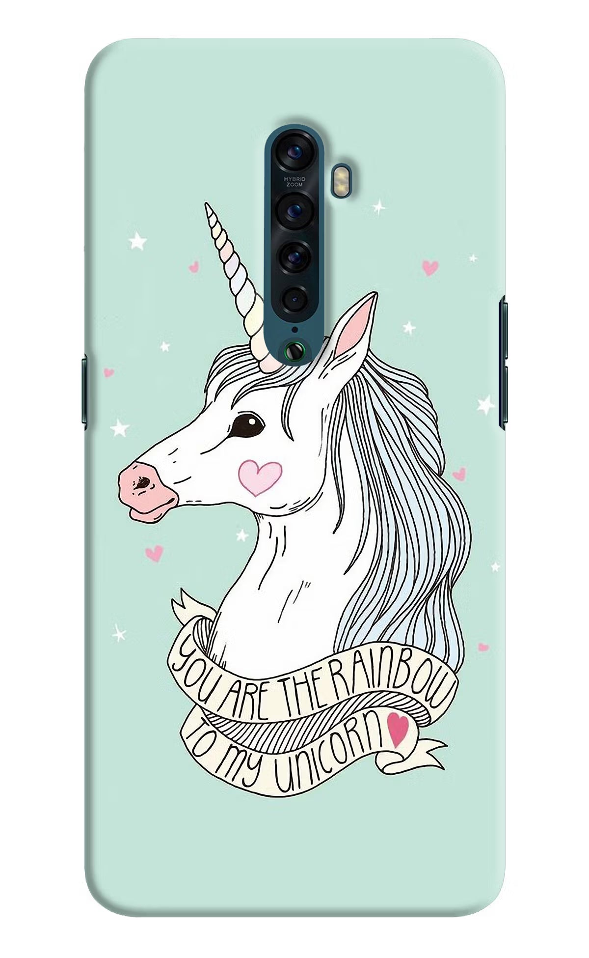 Unicorn Wallpaper Oppo Reno2 Hard Case Back Cover by Casekaro