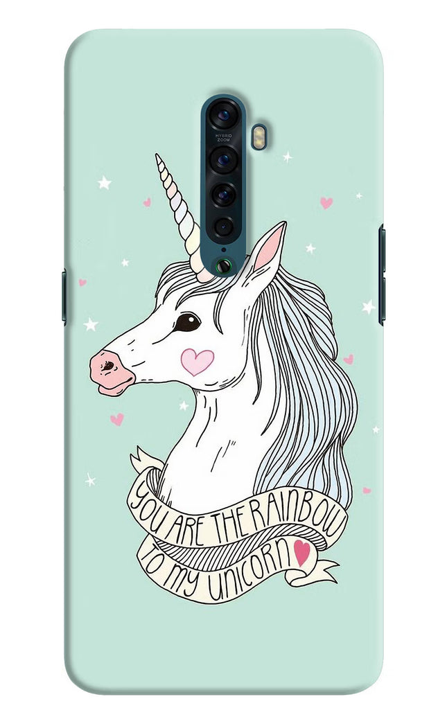 Unicorn Wallpaper Oppo Reno2 Hard Case Back Cover by Casekaro