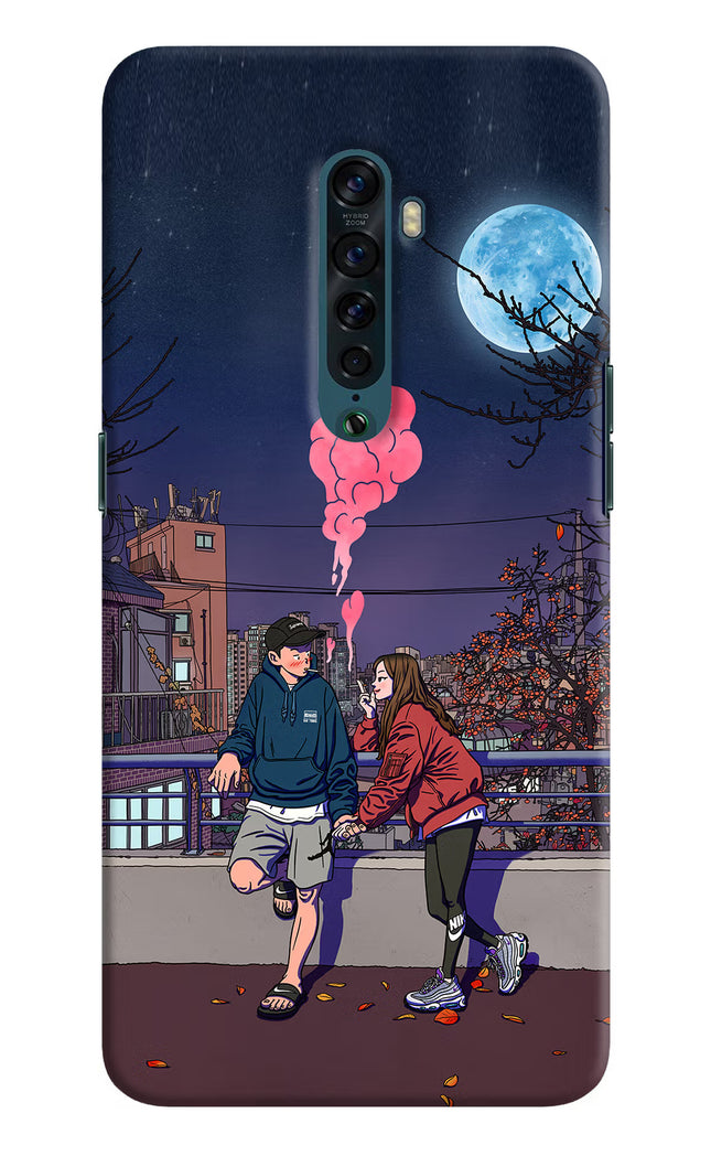 Chilling Couple Oppo Reno2 Hard Case Back Cover by Casekaro