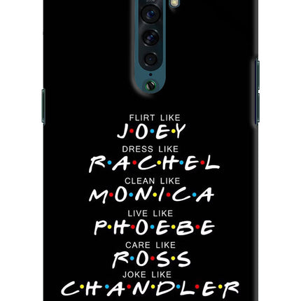 FRIENDS Character Oppo Reno2 Hard Case Back Cover by Casekaro