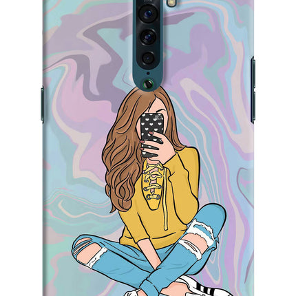 Selfie Girl Oppo Reno2 Hard Case Back Cover by Casekaro