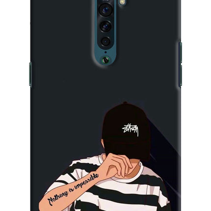 Aesthetic Boy Oppo Reno2 Hard Case Back Cover by Casekaro