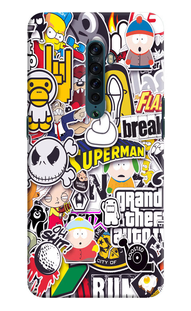 Sticker Bomb Oppo Reno2 Hard Case Back Cover by Casekaro