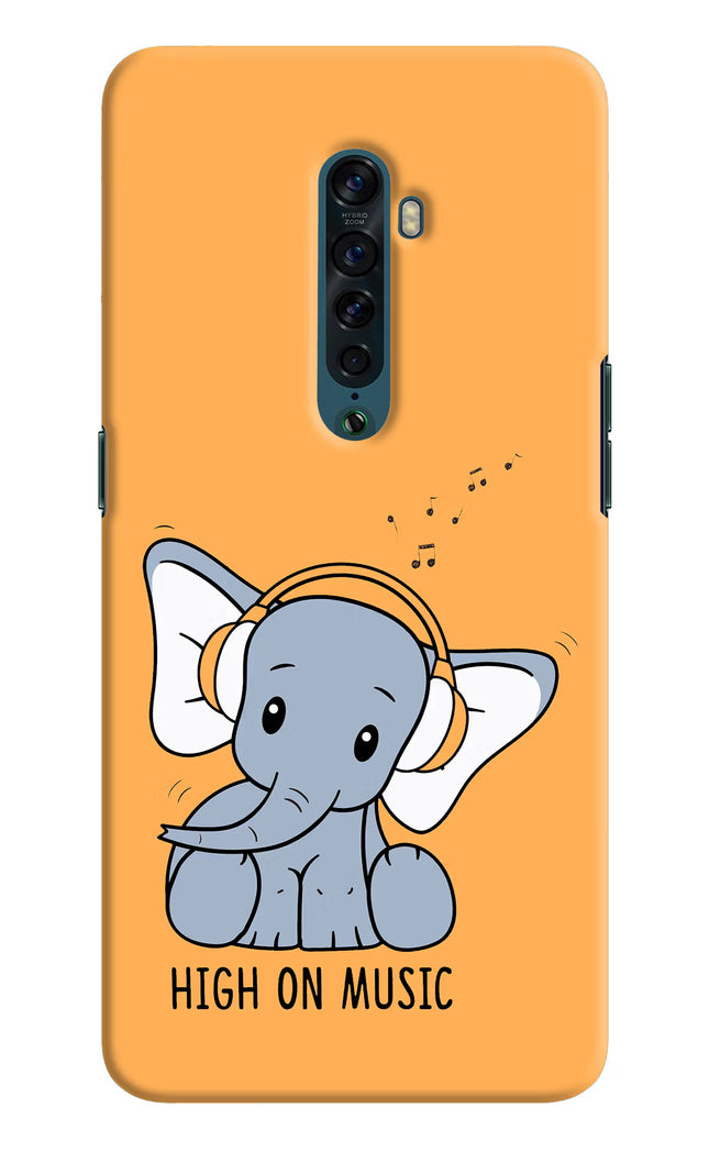 High On Music Oppo Reno2 Hard Case Back Cover by Casekaro