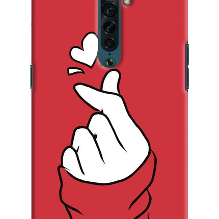 Korean Love Sign Oppo Reno2 Hard Case Back Cover by Casekaro