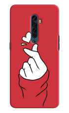 Korean Love Sign Oppo Reno2 Hard Case Back Cover by Casekaro