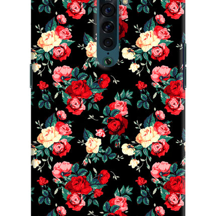 Rose Pattern Oppo Reno2 Hard Case Back Cover by Casekaro