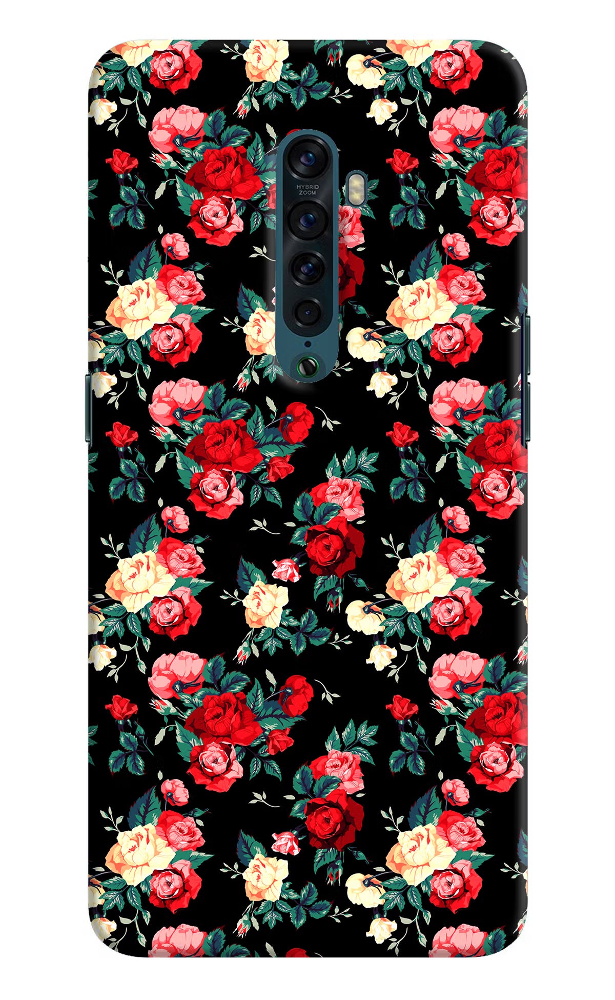 Rose Pattern Oppo Reno2 Hard Case Back Cover by Casekaro