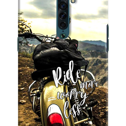 Ride More Worry Less Oppo Reno2 Hard Case Back Cover by Casekaro