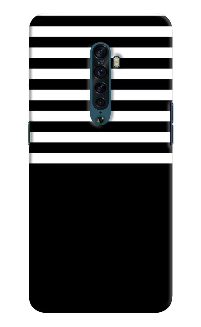 Black and White Print Oppo Reno2 Hard Case Back Cover by Casekaro