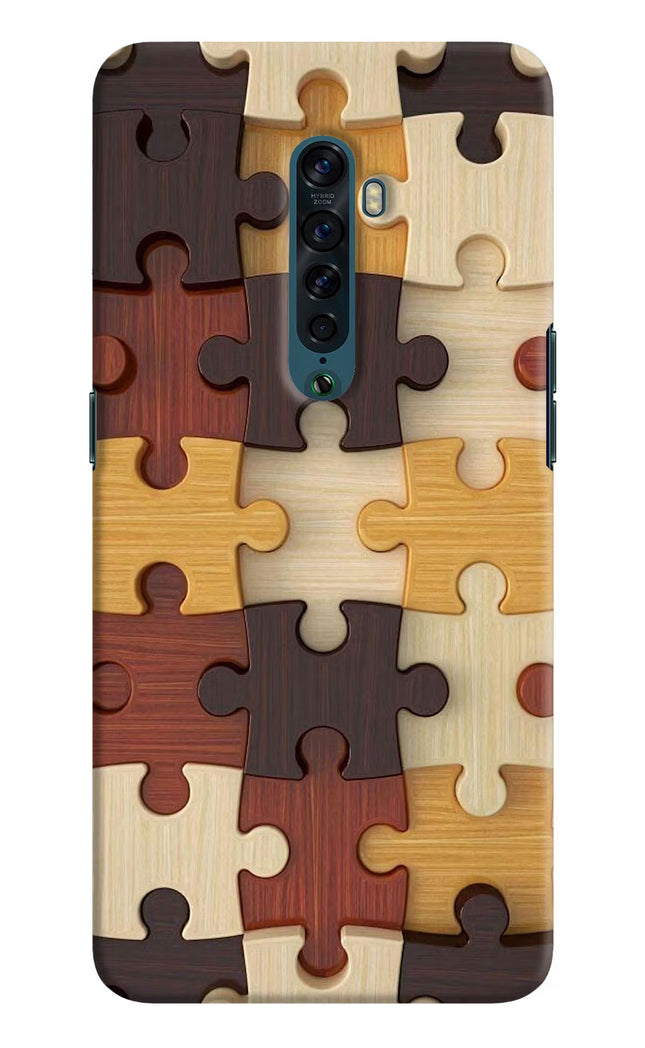Wooden Puzzle Oppo Reno2 Hard Case Back Cover by Casekaro