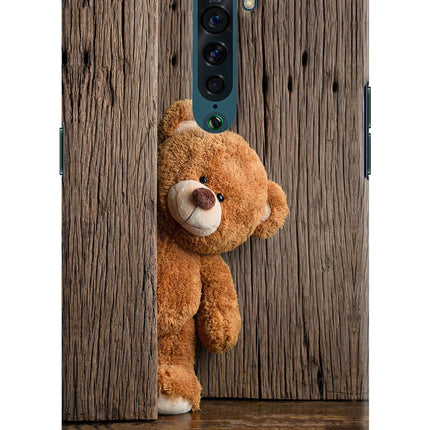 Teddy Wooden Oppo Reno2 Hard Case Back Cover by Casekaro