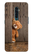 Teddy Wooden Oppo Reno2 Hard Case Back Cover by Casekaro