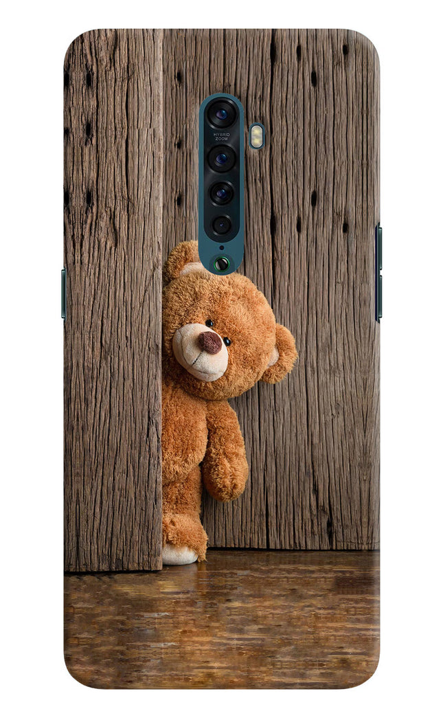 Teddy Wooden Oppo Reno2 Hard Case Back Cover by Casekaro