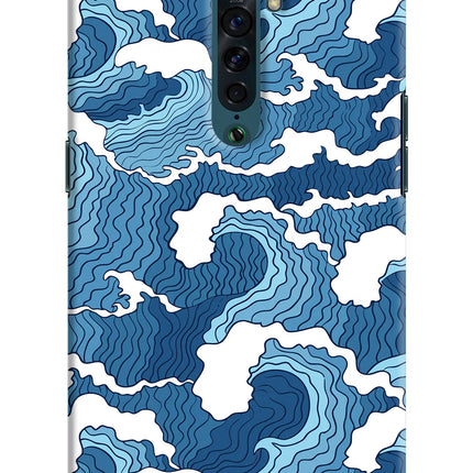 Blue Waves Oppo Reno2 Hard Case Back Cover by Casekaro