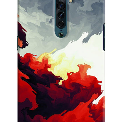 Fire Cloud Oppo Reno2 Hard Case Back Cover by Casekaro