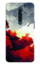 Fire Cloud Oppo Reno2 Hard Case Back Cover by Casekaro